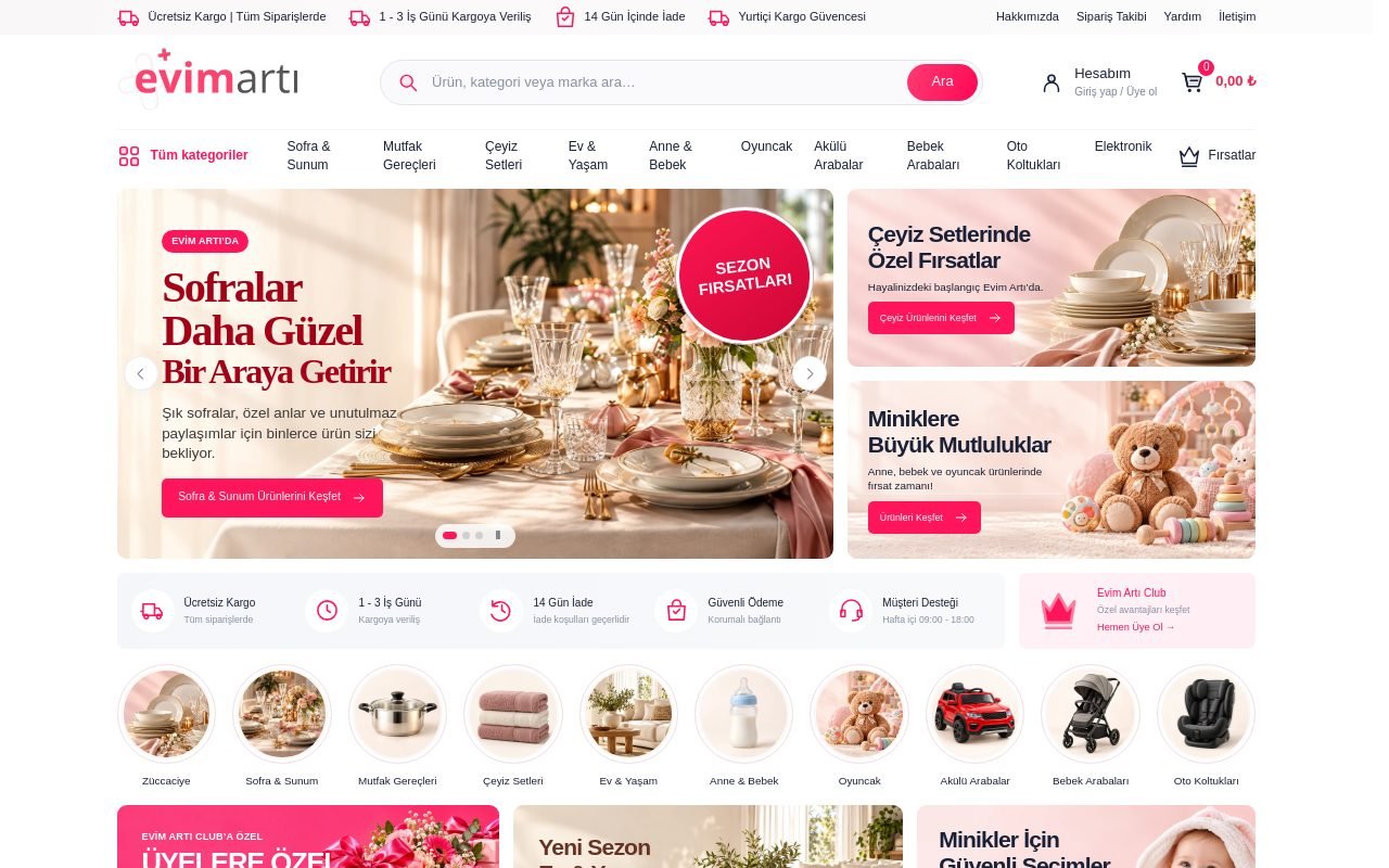 Evim Artı: Ev, Mutfak, Anne Bebek ve Oyuncak Alışverişi project preview