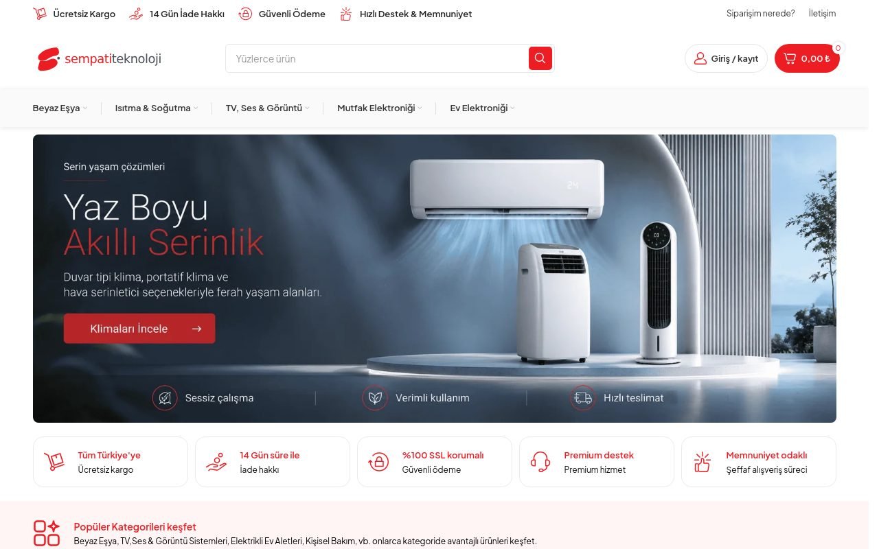 Sempati Teknoloji E-Ticaret Deneyimi Konsepti | Proje project preview